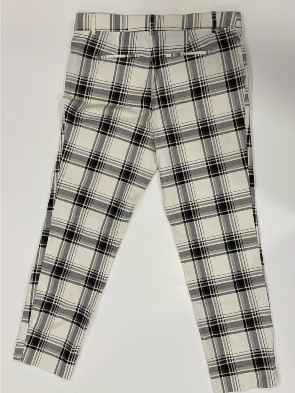 Jules & Leopold Cream, Black and Brown Plaid Pants - Size L - Picture 2 of 6